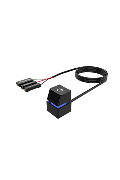 UnderShop Mechanical PC ON/OFF Button with 7-Color LED, Desktop Power Switch, Black, 2m Cable