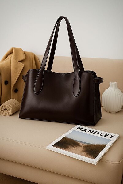 Handley Πολυτελής δερμάτινη τσάντα tote με διπλή λαβή Classic