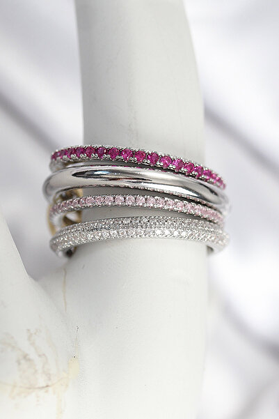 Skygo Brass Silver Color Zircon Stone 4-Piece Women's Ring - Tj-Byk3828