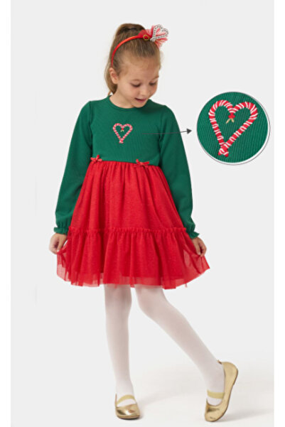 Name Baby Dívčí vánoční šaty s mašlí NBK-24920