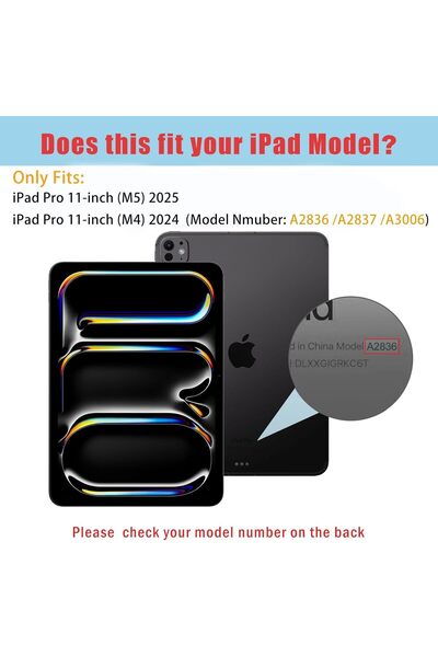PROCASE حافظة ذكية لجهاز iPad Pro مقاس 11 بوصة (M4) 2024 - حامل رفيع قابل للطي، جلد صناعي أسود