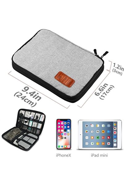 Other حقيبة تنظيم كابلات السفر من تي تيرسلي للأجهزة الإلكترونية - رمادي