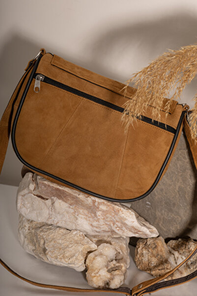 fubileather Genuine Leather Suede Midi Daily Women's Shoulder Bag