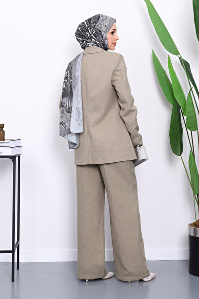 İmajButik Khaki Buttoned Jacket and Pants Set