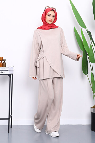 İmajButik Stone Side Belted Trouser Suit