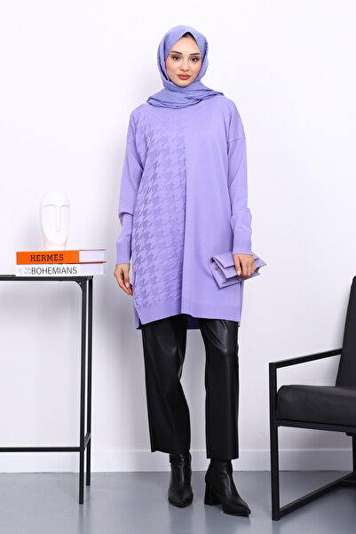 İmajButik Lilac Cold Yarn Mercerized Knitwear Tunic