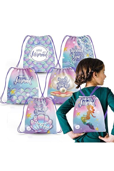 Generic NALACAL 12 Pcs Mermaid Party Drawstring Bags, Party Favor Bags, Goodie Bags Colorful Drawstring Bac