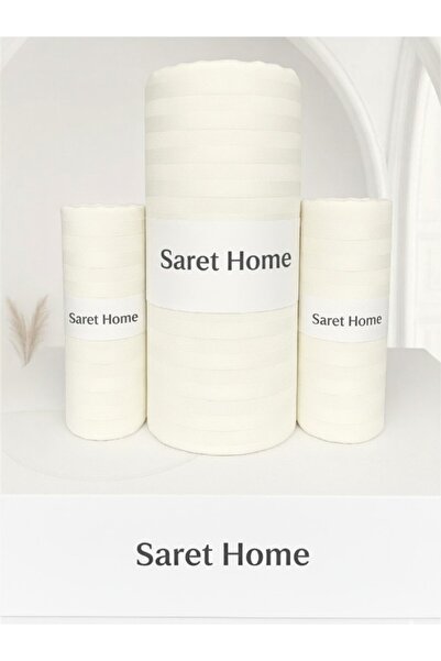 Saret Home Cotton Satin Double Fitted Sheet Set, Hotel Type with Pillowcases,