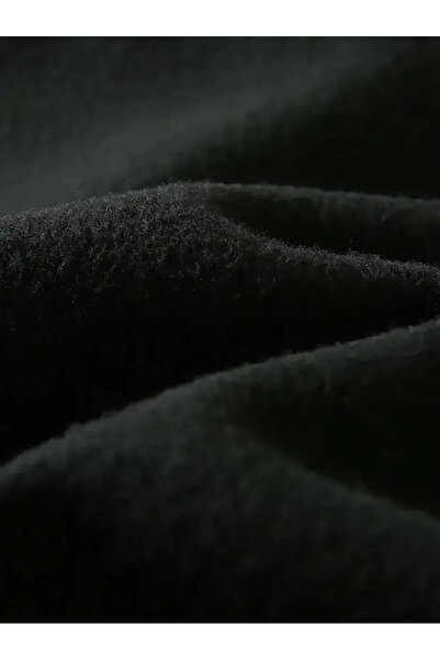 Pink Sky Colorful Rose Printed Black Fleece Sweatshirt Dress