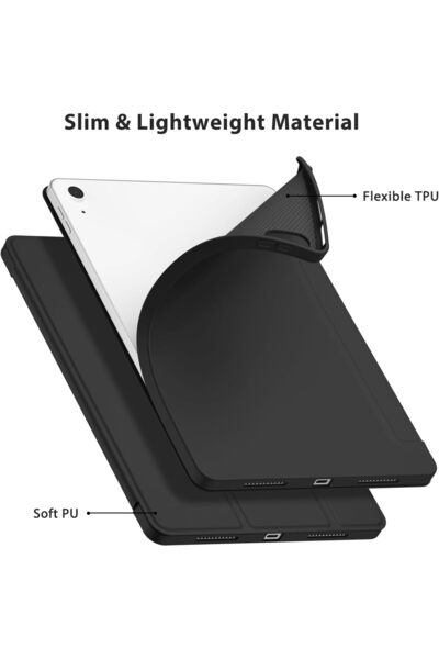 Zoe Slim Hard Back Case with Auto Wake/Sleep for iPad 11 (A16, 2025) & iPad 10.9 (2022) - Black