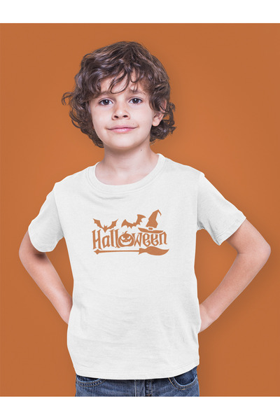 Bumeta Tricou pentru copii de Halloween, liliac, dovleac, pălărie de vrăjitoa...