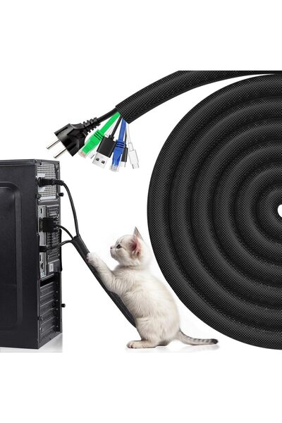 Other غلاف كابل AJP Tek بطول 10 أقدام - 4/5 بوصة، مع 10 روابط كابلات، وإدارة ...