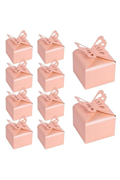 Generic Tazweeq 50PCS Party Favor Boxes, 2.4" x 2.4" x 1.8", 3D Butterfly Candy Boxes, Pink Baby Shower Fav