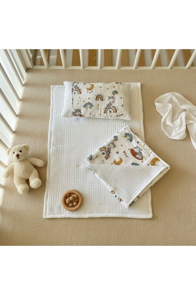 GİZGİYİM Baby Changing Set with Blanket, Cushion, Muslin, Baby Pillow, Newborn, Crib, Baby Products