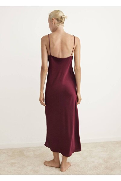 MANGO Woman Saten midi gecelik