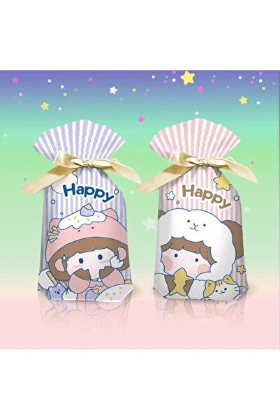 Generic HANNEA® 50Pcs Gift Bags, 23x15x6cm Cartoon Party Favor Cookies Candy Package Bags, Drawstring Ribbo