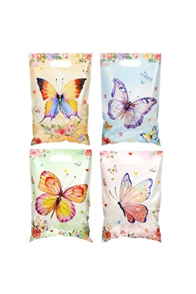 Generic 50 Pcs Butterfly Plastic Party Favor Bags with Handles, Reusable Candy Treat Gift Bags for Birthday