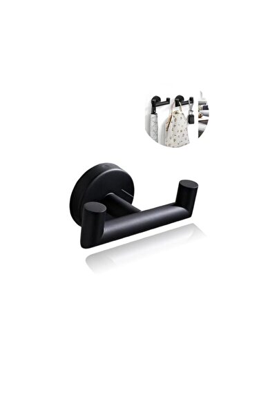 Generic Honwor® Wall Mount Matte Black Stainless Steel Towel Hooks, Modern Bathroom Robe & Hand Towel Holde