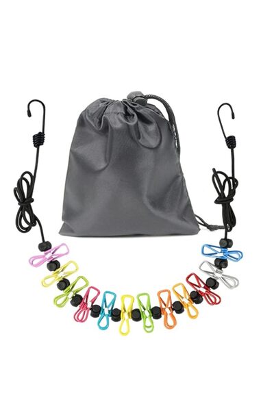Generic Retractable Portable Clothesline for Travel, Clothing line with 12 Cl...