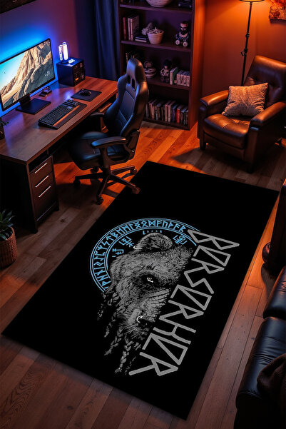 Charmbi Viking Mitoloji Desenli Kaymaz Taban Makinede Yıkanabilir Gaming Oyun...