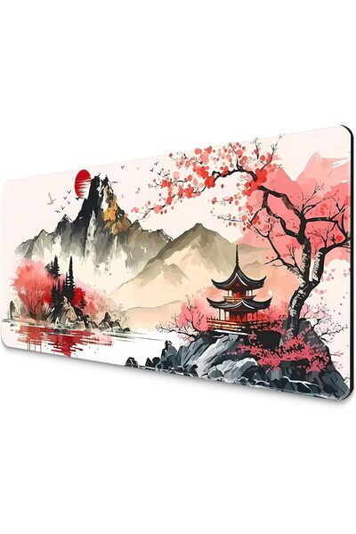 AZONEE وسادة ماوس ألعاب XL - زهر الكرز الياباني، 31.5×11.8 بوصة، مطاط مانع لل...