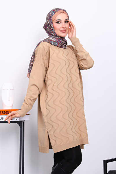 İmajButik Μπισκότα Cold Yarn Mercerized Knitwear Tunic