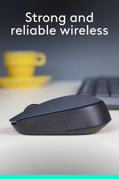 logitech ماوس لاسلكي M170 2.4 جيجاهرتز مع مستقبل USB صغير وتتبع بصري وعمر بطارية يصل إلى 12 شهرًا