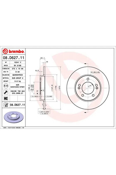 Brembo Спирачен диск Hyundai I30 Kia Ceed