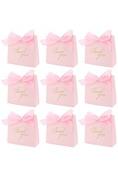 Generic SYOSI Gift Bags with Pink Bow Ribbon, 24Pcs Small Favor Bag Paper Thank You Gift Bags for Birthday