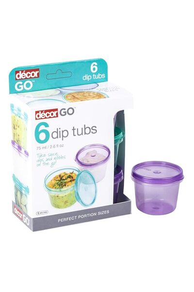 Generic Décor Go Dip Tubs 75ml 6 pack | Ideal for Meal Prep | BPA Free | Dishwasher, Freezer & Microwave Sa