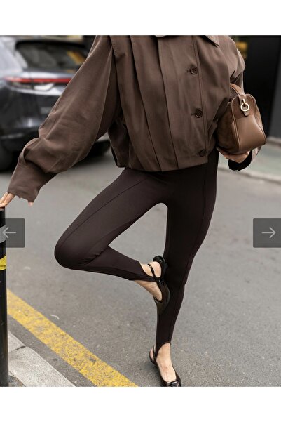 Butik Klasik Fit Kahve Füzo Tayt – Şık ve Rahat Günlük Stil
