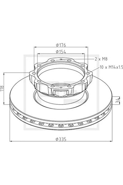 PE AUTOMOTIVE Disc Frana Spate Man L2000/Tgl 1