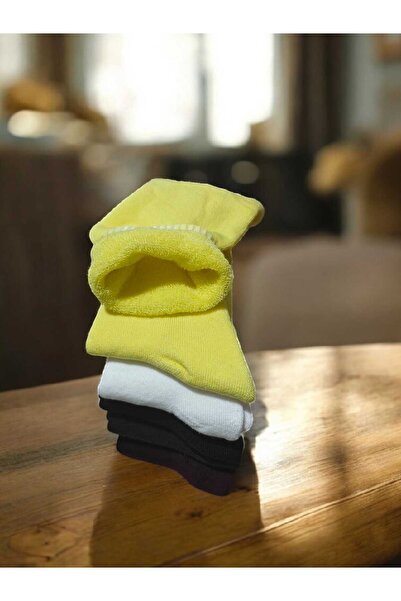 HAYEL 5 Pairs Multi-Colored Hoop Unisex Girls Boys Winter Thermal Terry Tennis College Socks Stitch-Free