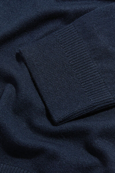 W Collection Dark Blue Fisherman Collar Knitwear