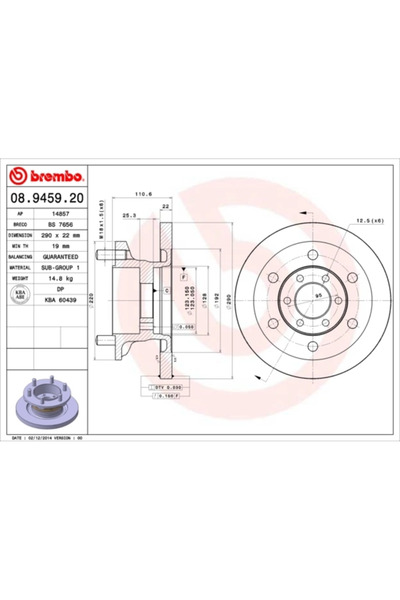 Brembo Set Discuri Frana Iveco Daily 3 Bus/Daily 3 Caroserie/Daily 3 Platou /...