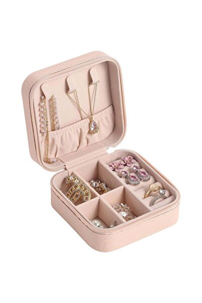 GOTA حقيبة سفر صغيرة لتنظيم المجوهرات للنساء والفتيات - وردي