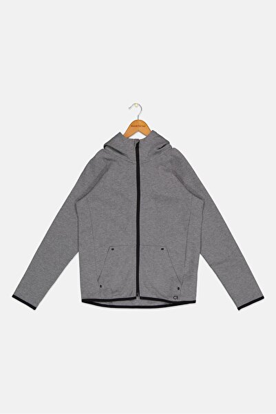 GAP Kids Boy Long Sleeve Brand Logo Hoodie, Grey