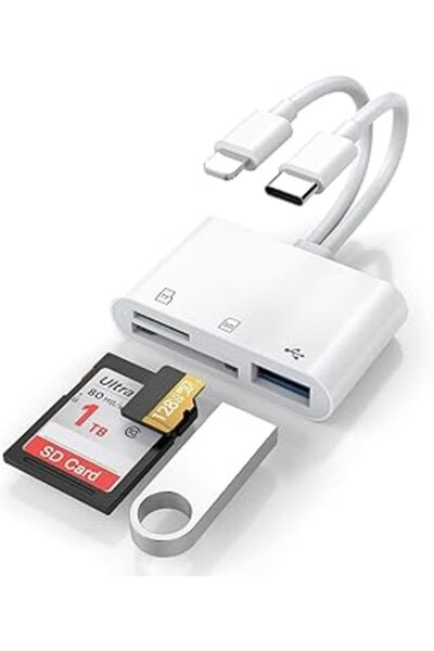 Other 3-in-1 USB-C/Lightning Card Reader (SD/TF/MicroSD + USB 2.0) for iPhone, iPad, MacBook, Samsung, Pix
