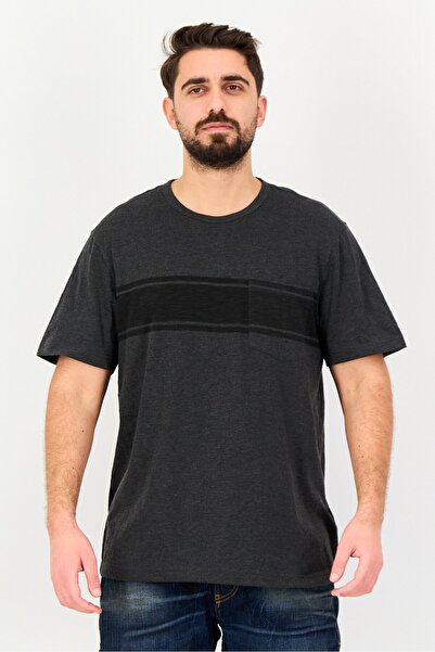 Chaps Men Crew Neck Short Sleeve Heather T-Shirt, Dark Grey