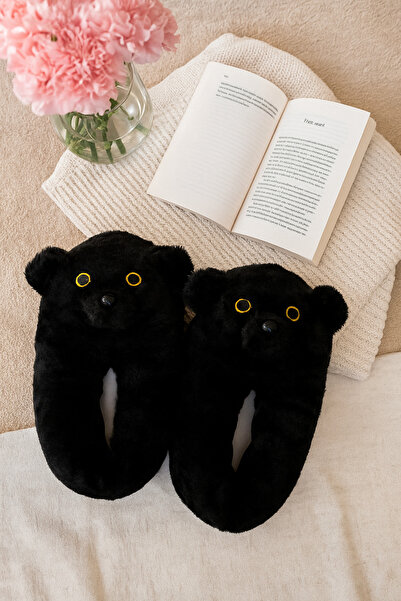 ALB TERLİK AYAKKABI SAN. TİC. LTD. ŞTİ. Sevimli Ayı Panduf - Peluş, Kadın, Unisex & Erkek Ev Terliği Panduf, Yumuşacık Kışlık Ev Terliği