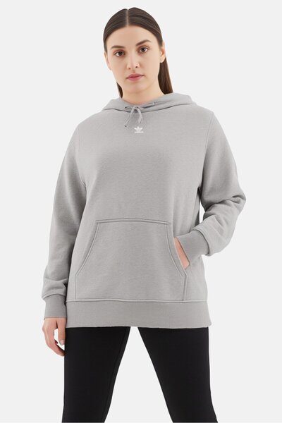 adidas Women Sportswear Fit Plus Size Outdoor Hoodie, Grey