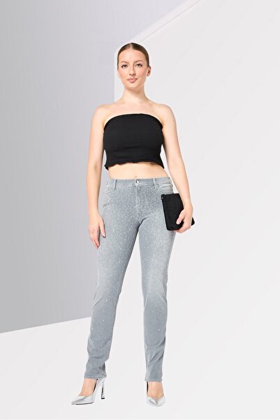 Karl Lagerfeld Women Regular Fit Washed Stretchable Denim, Grey