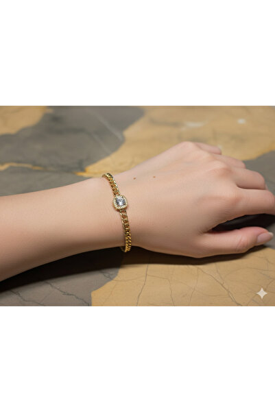 Jewerly سوار نسائي من الفولاذ بسلسلة مرصعة بالألماس