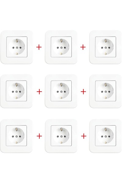 VİKO - Linnera-Rollina Beyaz Topraklı Priz Mekanizma + Çerceve Dahil 12 adet