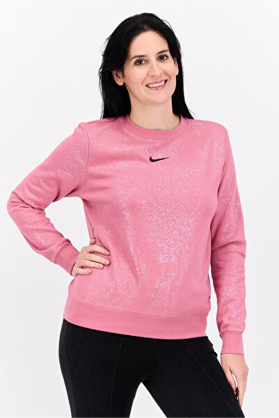Nike سويت شيرت رياضي مناسب للتدريب للنساء، وردي