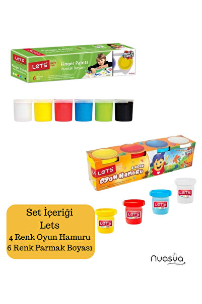 Nuasya 4 Colors Play Dough and 6 Colors Finger Paint Set of 2 (Educational and Entertainment Set)