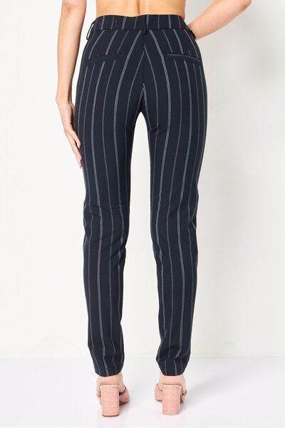 Reiko Women Cigarette Fit Stripe Straight Leg Pants, Multicolor