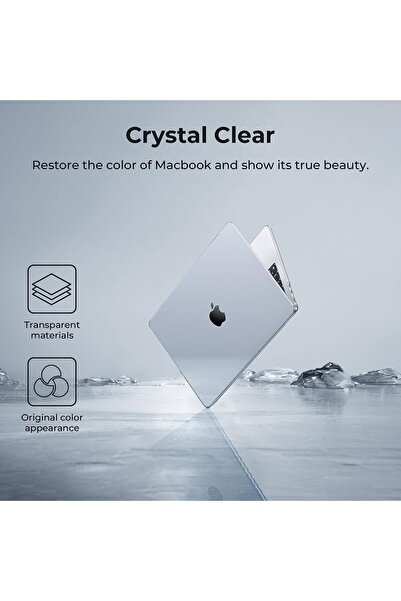 EooCoo Case Compatible for New MacBook Air 15 inch M4/M3/M2 (A3241/A3114/A2941) - Crystal Clear