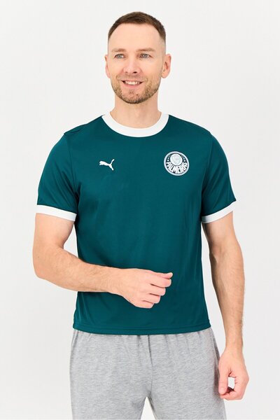 Puma x Palmeiras Ringer Men Sportswear Fit Short Sleeve Training T-Shirt, Tea...