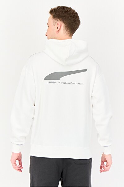 Puma Men Relaxed Fit Long Sleeves Outdoor Hoodie, White